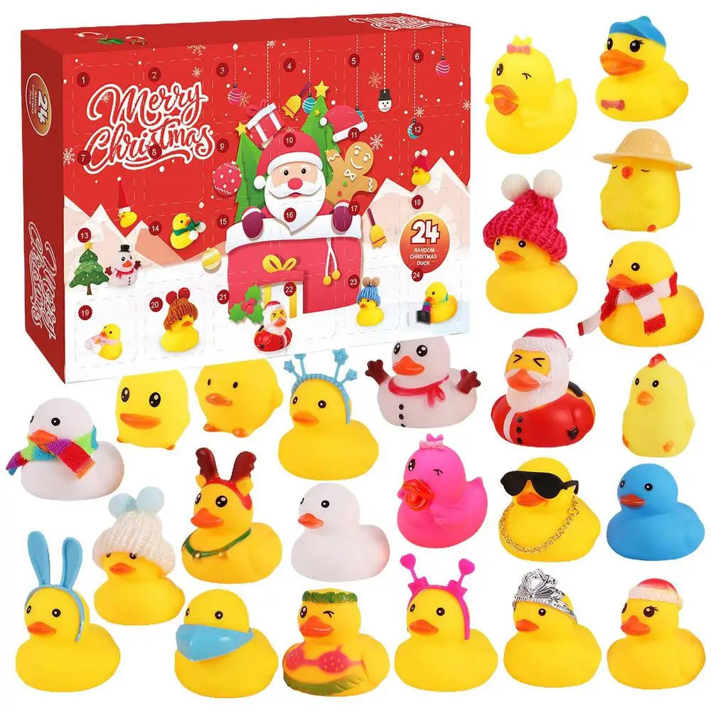 QuackJoy – Adventskalender met badeendjes van rubber met 24 ontwerpen – Kerstmis 2025