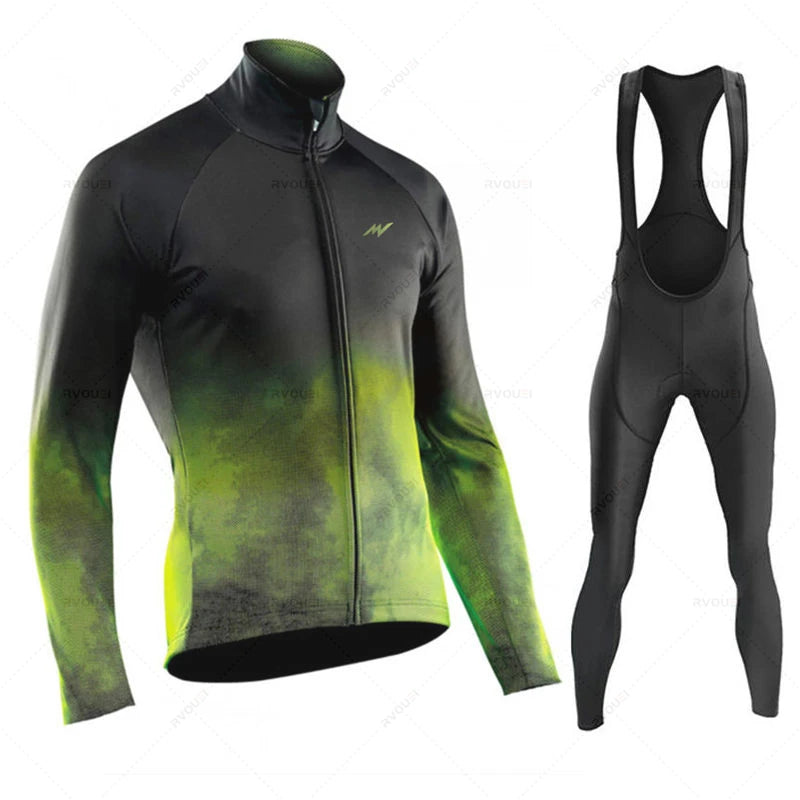 Radtrikot Set Herren – Langarm, Atmungsaktiv & Elastische Passform