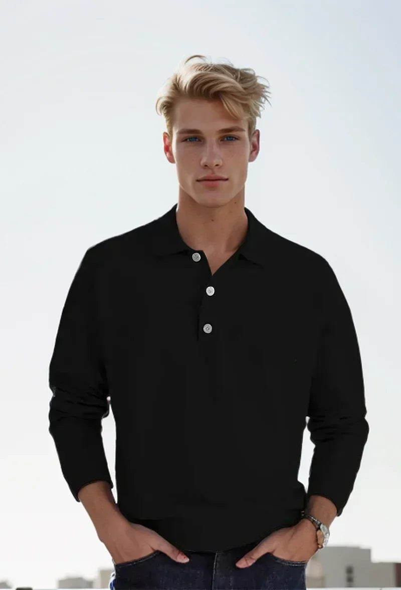 Bolendo Jelo - Slim-Fit Langarm-Poloshirt für Herren, stilvoll und bequem