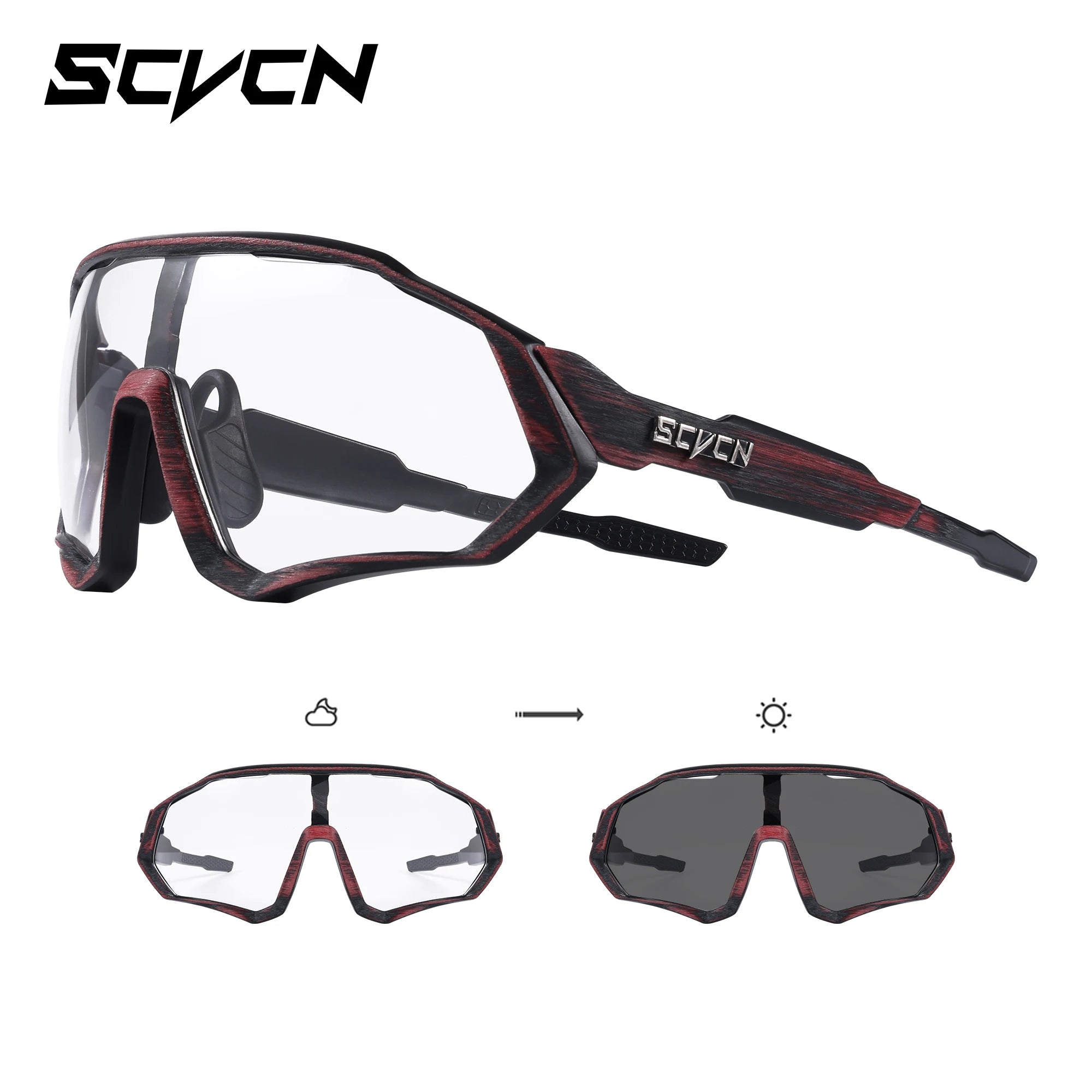Photochromische Sport Sonnenbrille – UV400 Schutz, Leicht & Flexibles Design