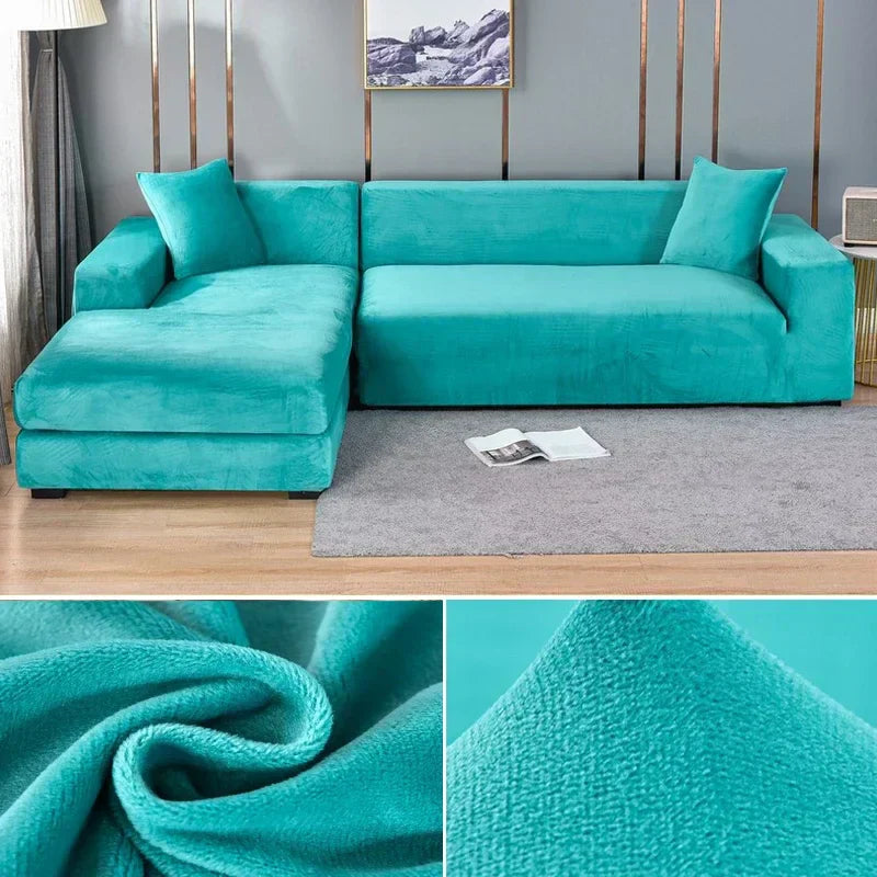 Stretch-Sofabezug – Weicher Samt, Rutschfest & Elastische Passform