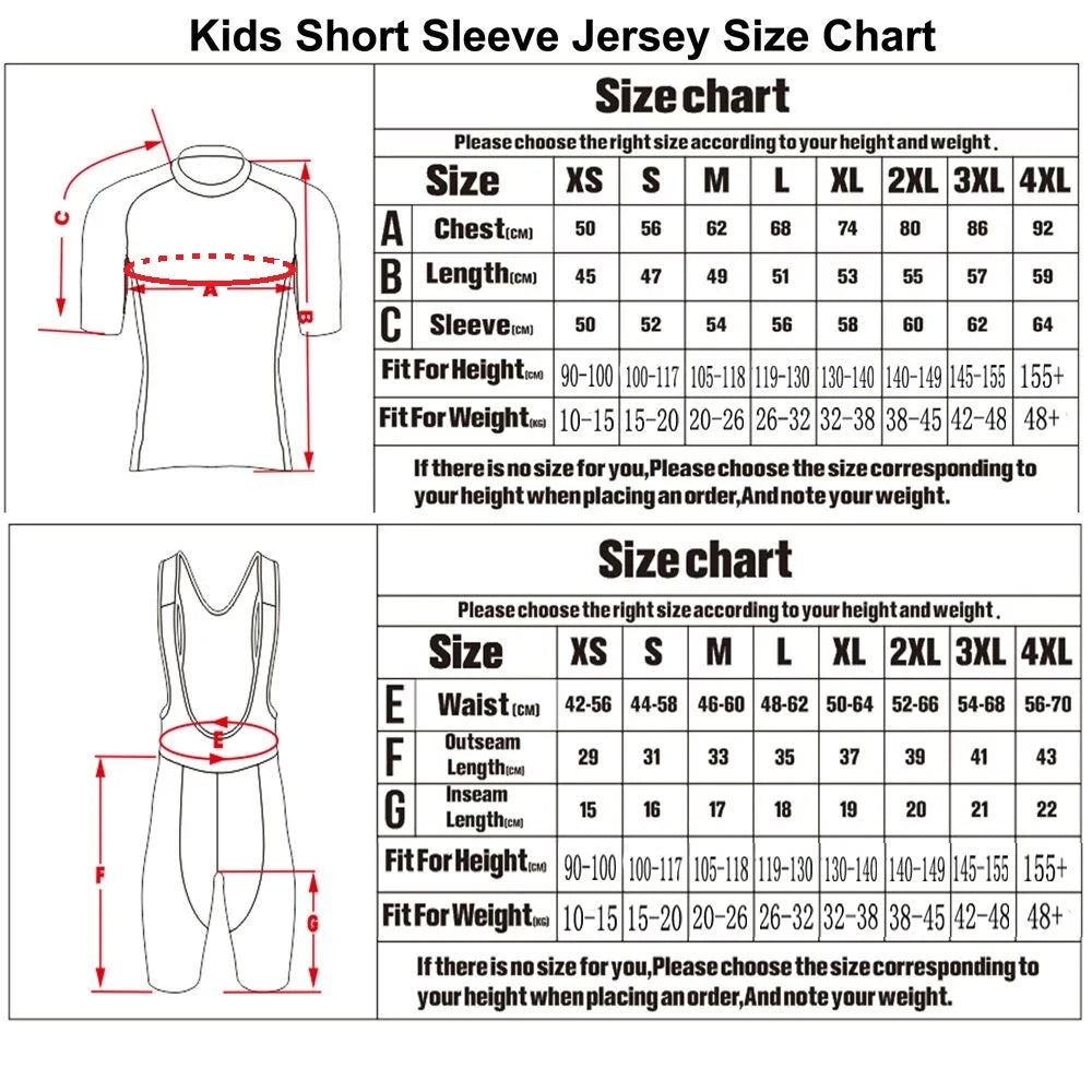 Set maglia da ciclismo per bambini – Completo traspirante con vestibilità confortevole