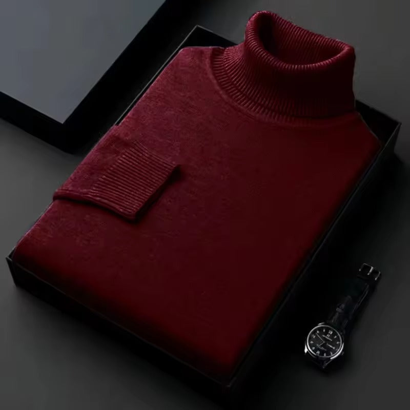 Slim fit rullekravepullover | Antipilling-stil til mænd