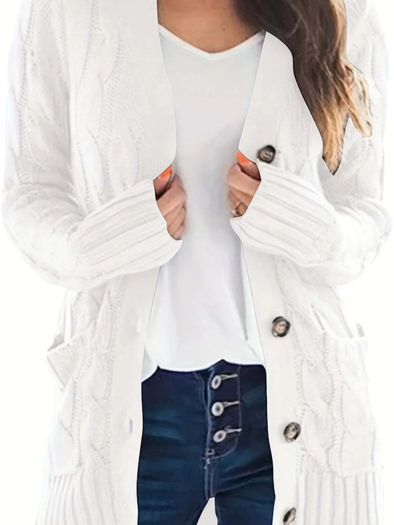 Cardigan en tricot douillet avec boutons - Yalena