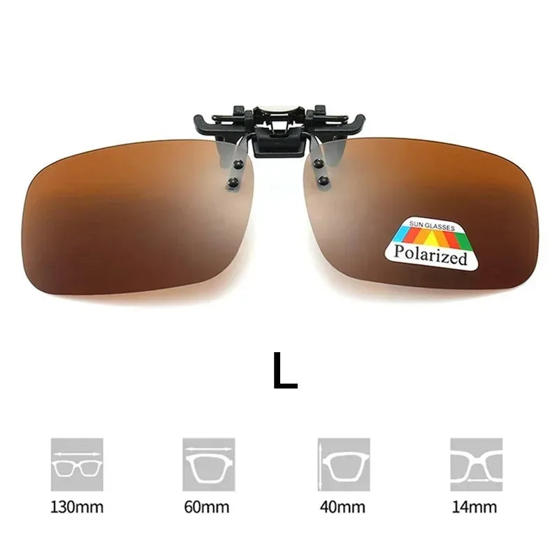 Lunettes de soleil clip-on polarisées – protection UV & protection anti-éblouissement pratique pour porteurs de lunettes