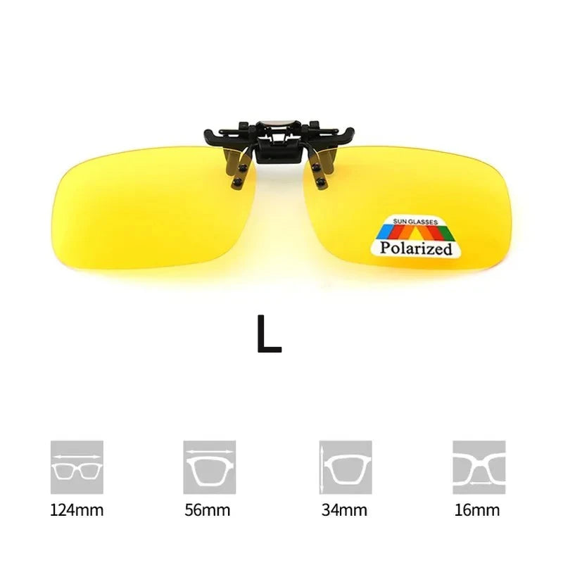 Lunettes de soleil clip-on polarisées – protection UV & protection anti-éblouissement pratique pour porteurs de lunettes