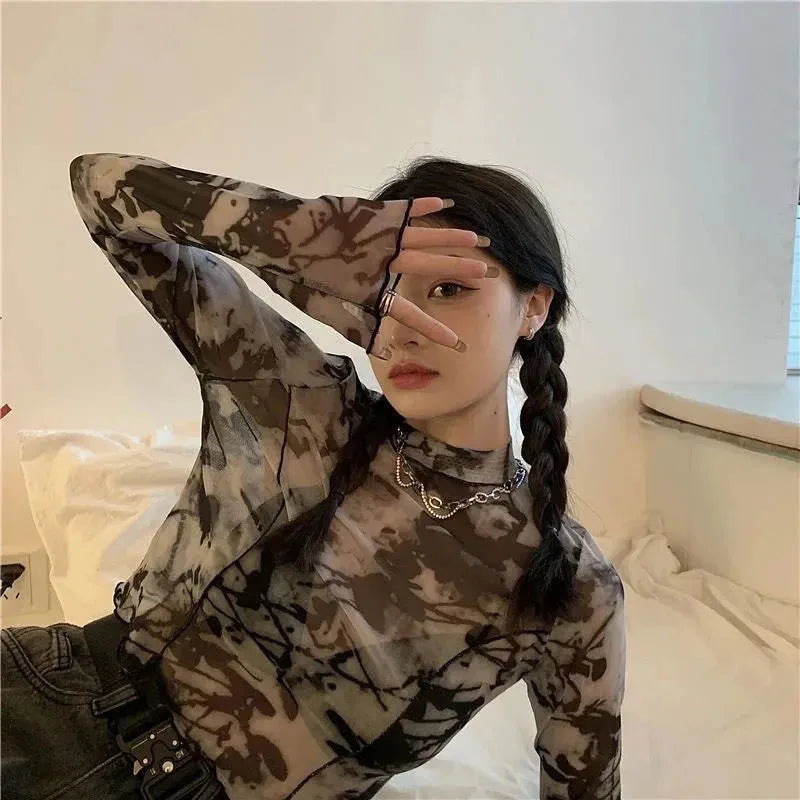 Langärmeliges Tie Dye-T-Shirt für Damen - Faith