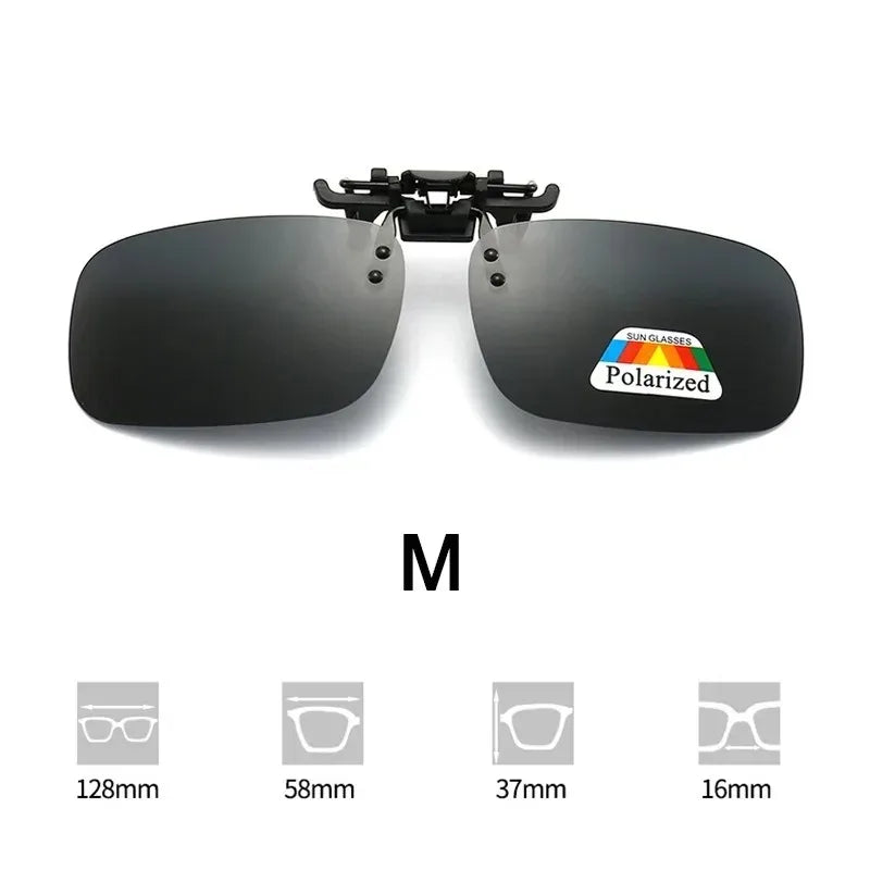Lunettes de soleil clip-on polarisées – protection UV & protection anti-éblouissement pratique pour porteurs de lunettes