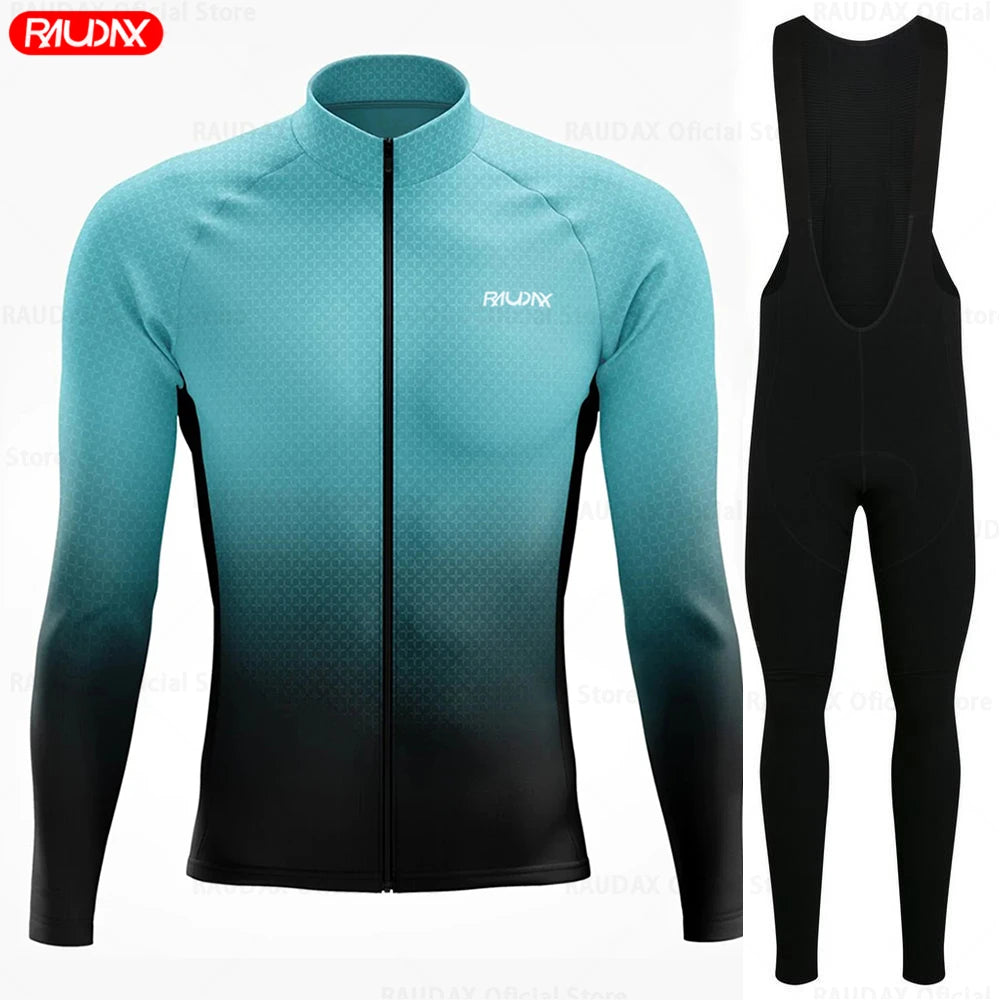 Radtrikot Set Herren – Atmungsaktiv, Langarm & Elastisches Fahrraddesign