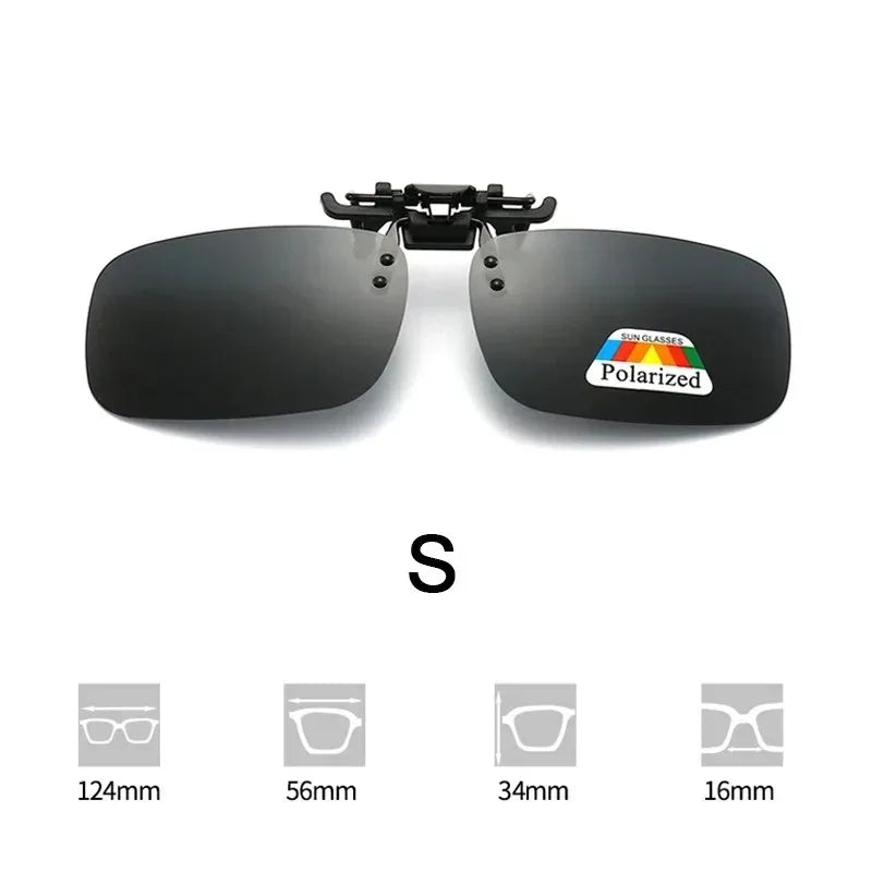 Lunettes de soleil clip-on polarisées – protection UV & protection anti-éblouissement pratique pour porteurs de lunettes