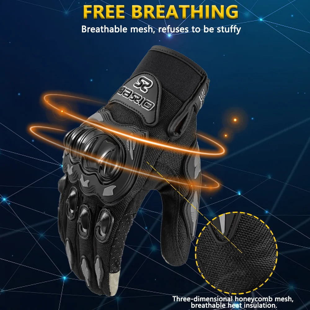 Motorradhandschuhe – Rutschfeste Vollfinger-Handschuhe mit Touchscreen