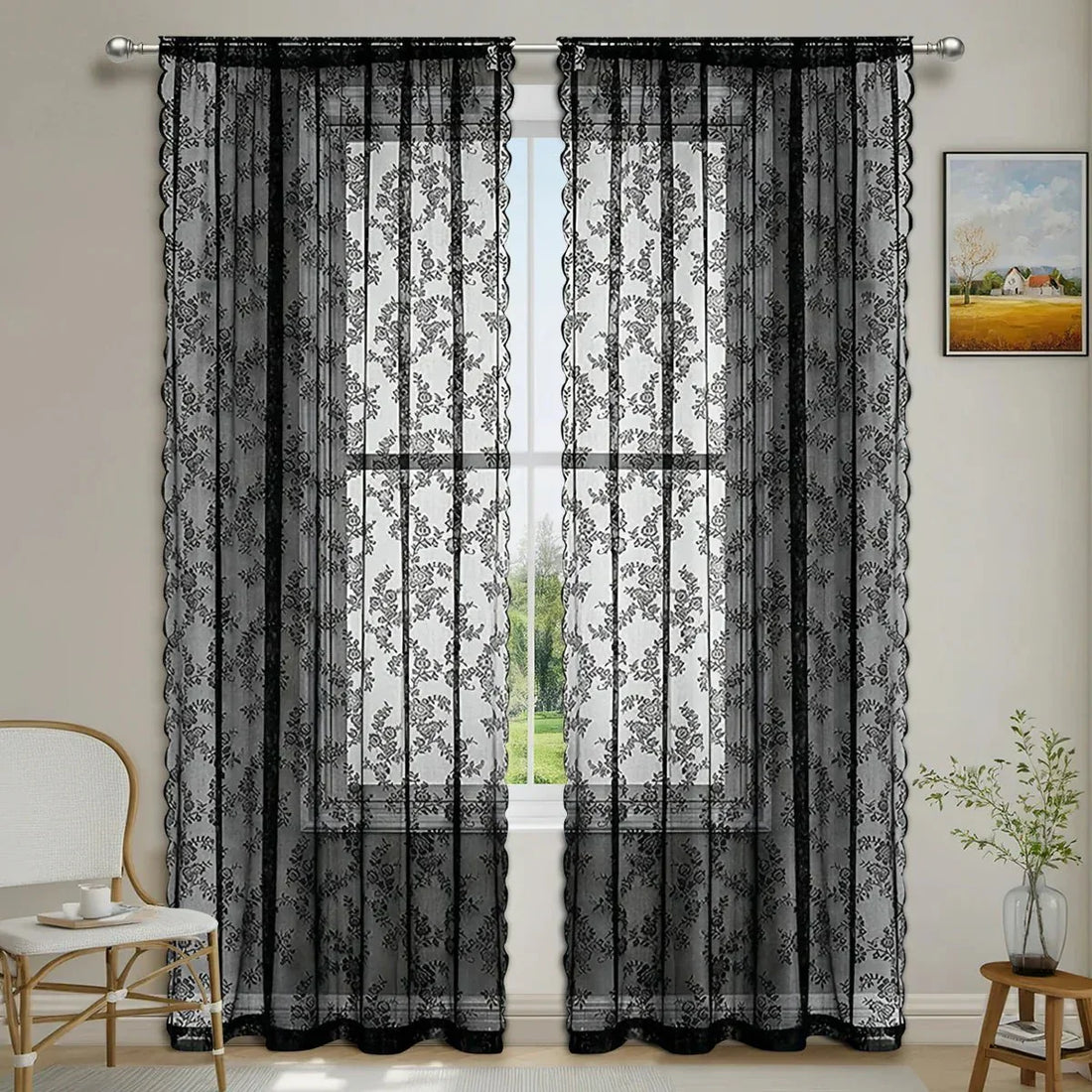 ROSALACE – Romantic Rose Lace Curtain Vestragear