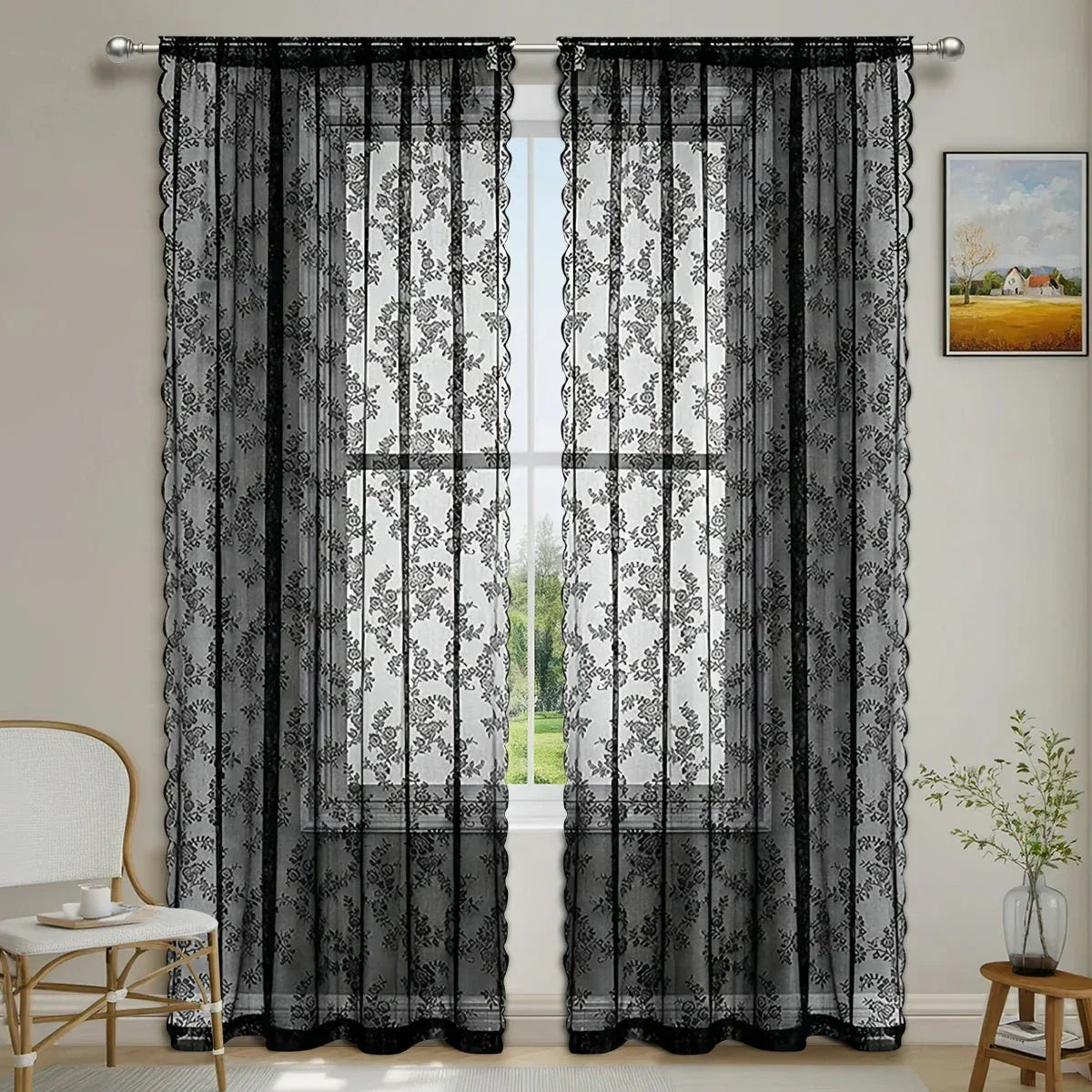 ROSALACE – Romantic Rose Lace Curtain Vestragear