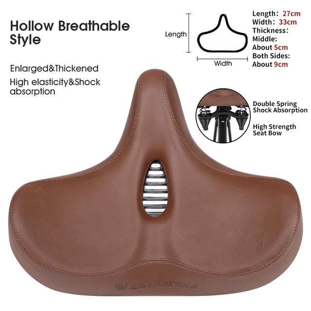 Bolendo Westbiking Extra Wide Bicycle Saddle - Ultimativer Komfort und Schmerzlinderung