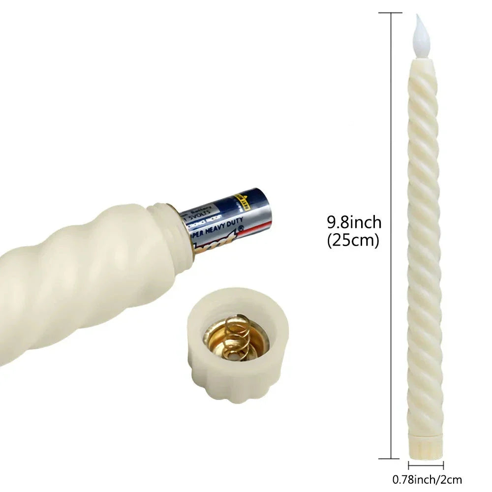 Svietnik 3D - Dlhé LED sviečky s 3D knôtom na Vianoce