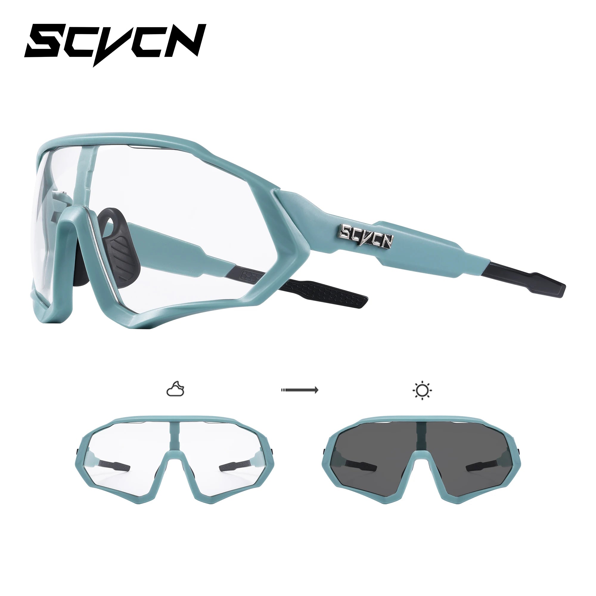 Photochromische Sport Sonnenbrille – UV400 Schutz, Leicht & Flexibles Design
