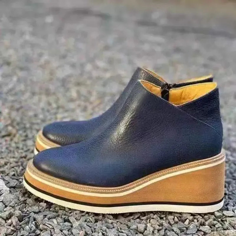 Monvida – Damen Stiefeletten mit Plateau und seitlichem Reißverschluss