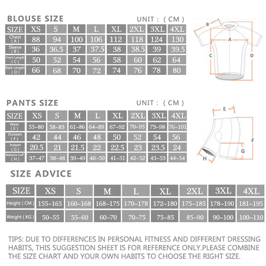 Radtrikot Set Herren – Sommer, Atmungsaktiv & Elastisches Design