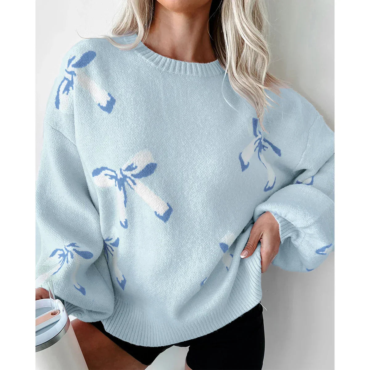 Yuliana Pullover | Damen Pullover mit Schleifenmuster | Elegantes und bequemes Design