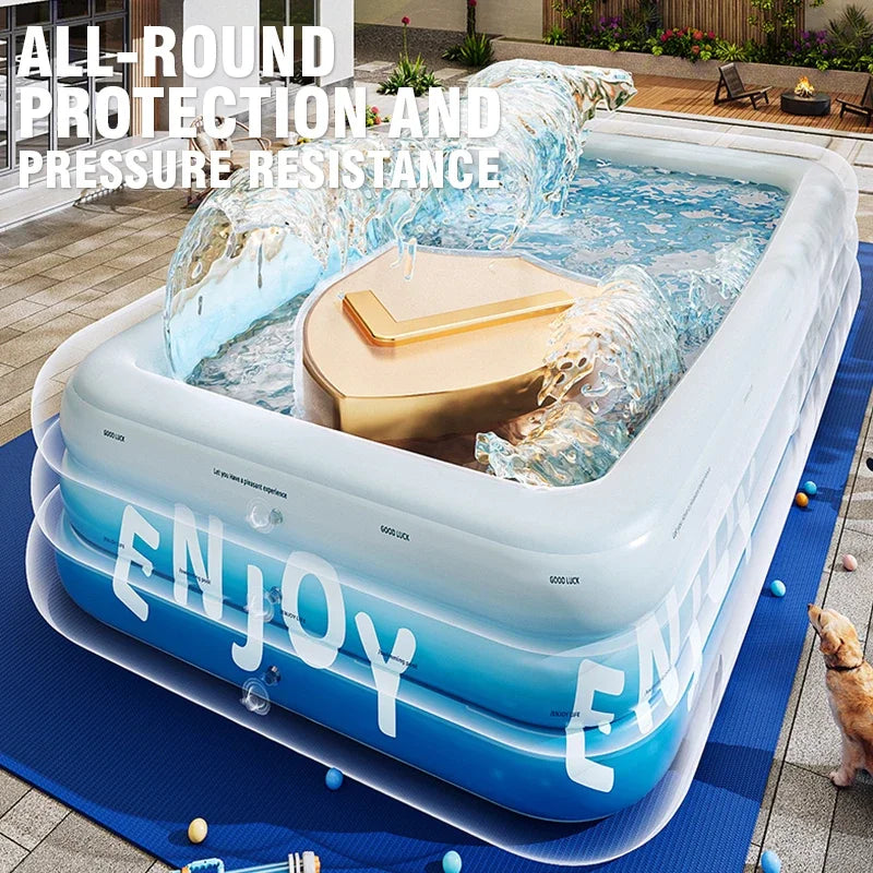 Aufblasbarer Pool – Großes Familienbecken mit Sonnendach & robustem PVC