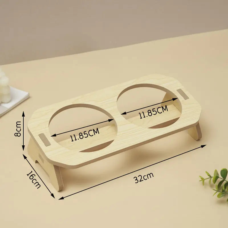 DuoFeast NatureLine – Stilvoller Doppel-Futternapf aus Holz mit Charme