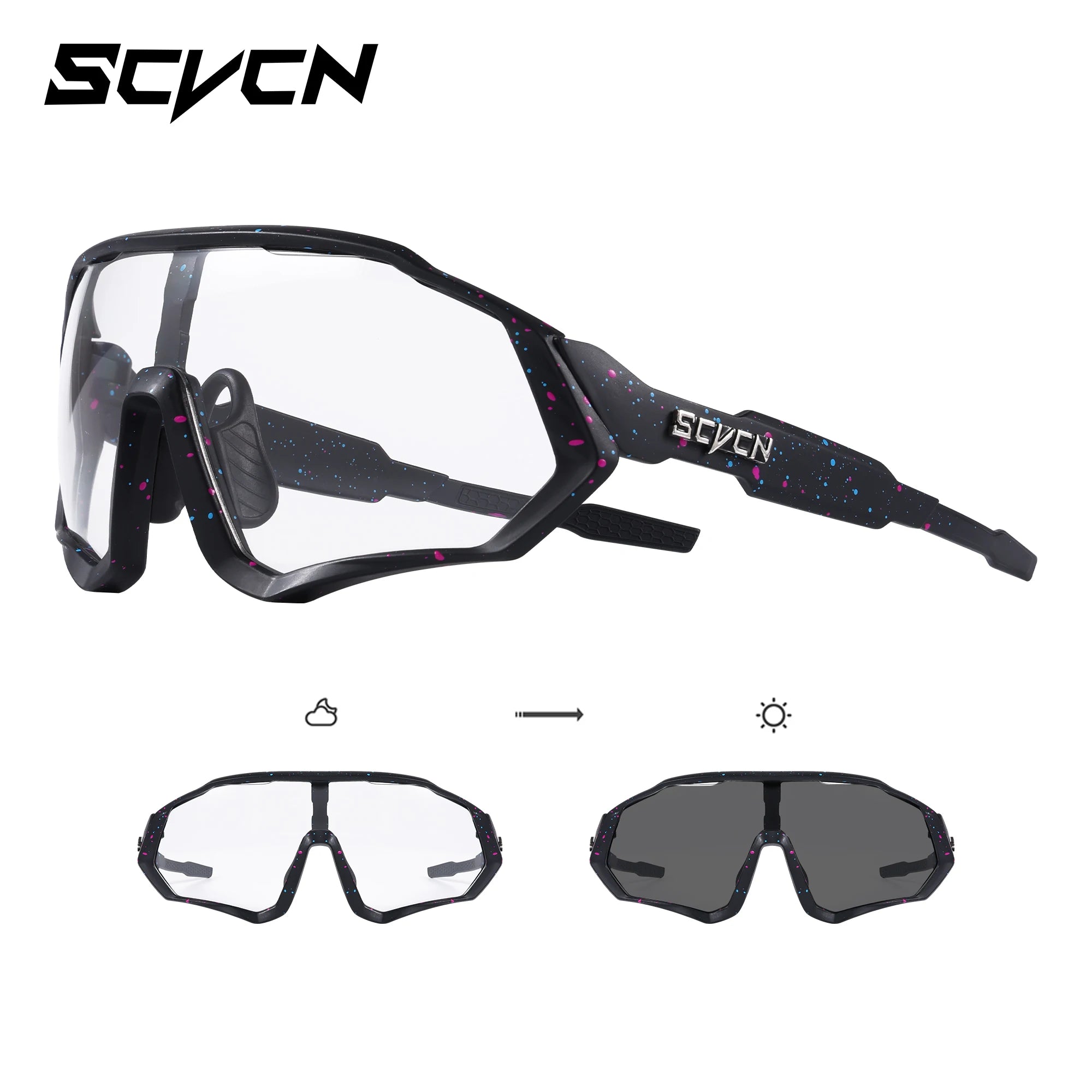 Photochromische Sport Sonnenbrille – UV400 Schutz, Leicht & Flexibles Design