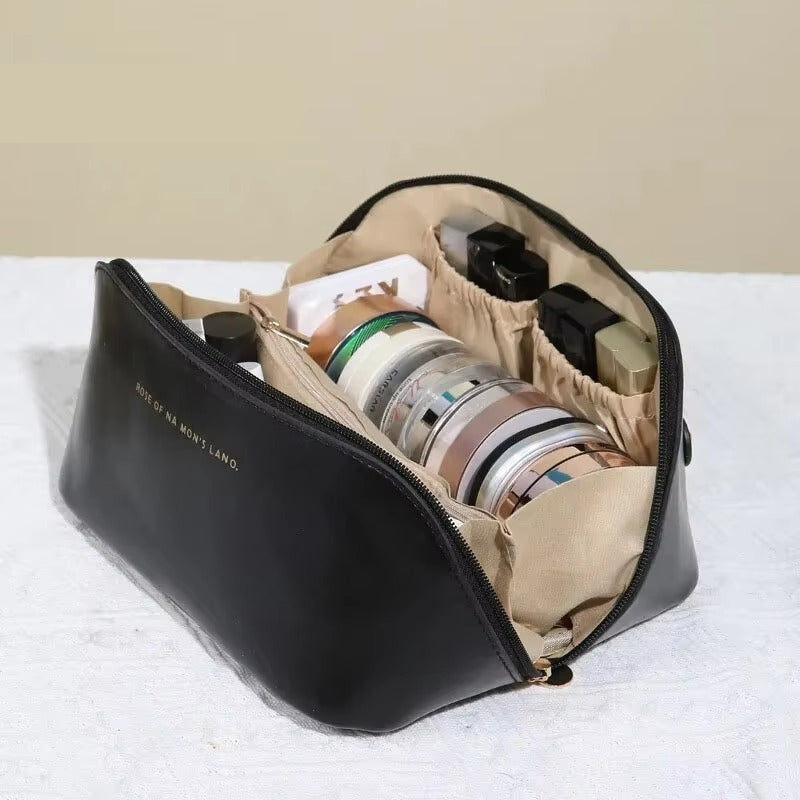Borsa cosmetica in pelle impermeabile – Ordine elegante per viaggiare