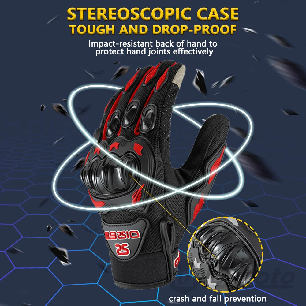 Motorradhandschuhe – Rutschfeste Vollfinger-Handschuhe mit Touchscreen