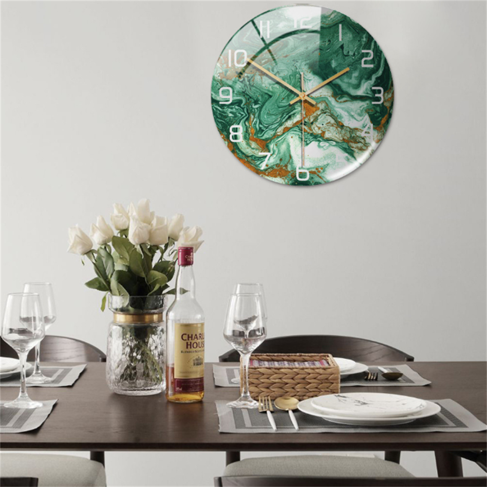 MarbleTime – Wanduhr Marmordesign – Leise Moderne Wohndekoration