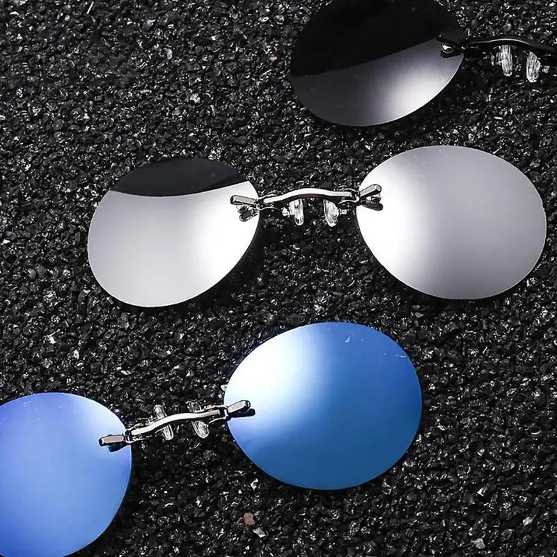 Næseclip solbrille – kantløs mini-brille i vintage-look