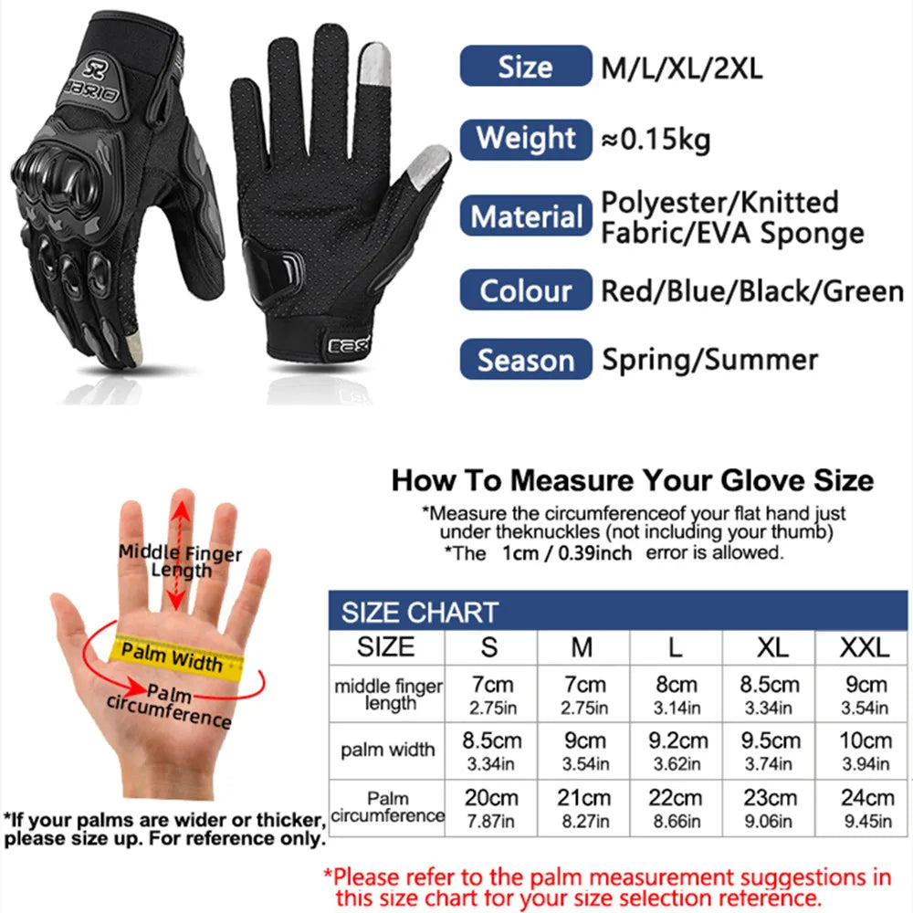 Motorradhandschuhe – Rutschfeste Vollfinger-Handschuhe mit Touchscreen