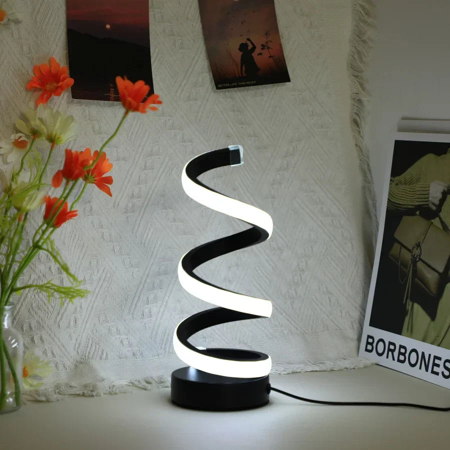 FlexiGlow moderna lampada da scrivania a forma di S - illuminazione elegante per l'ufficio