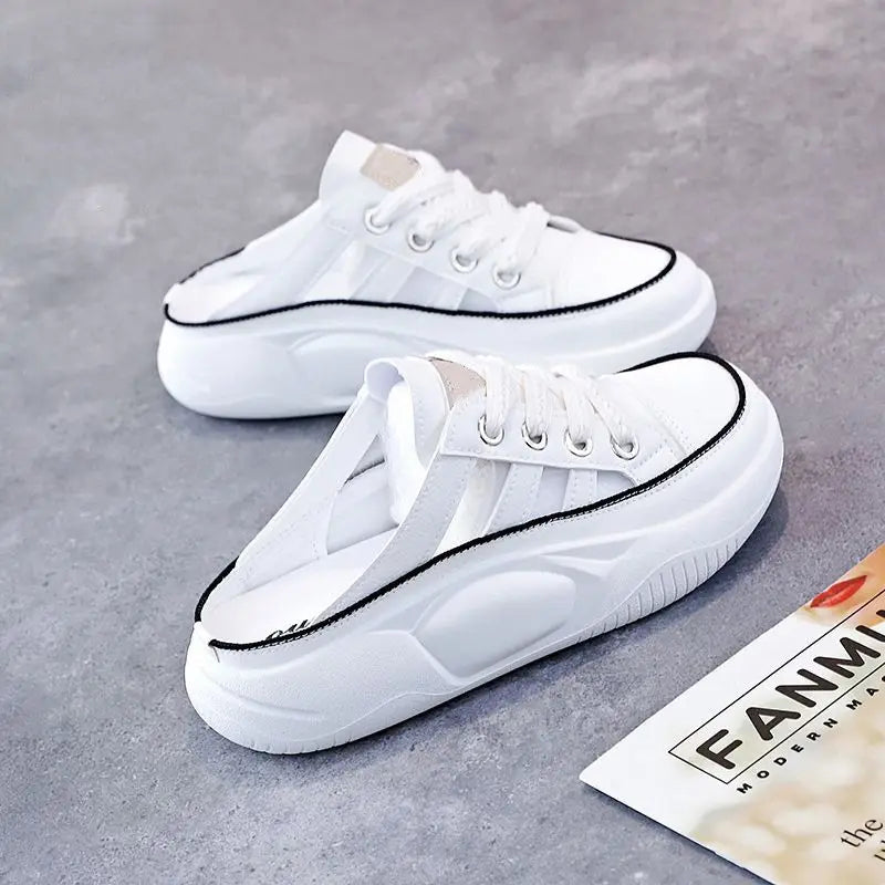 Mette - Pantoufle mi-haute blanche chaussures