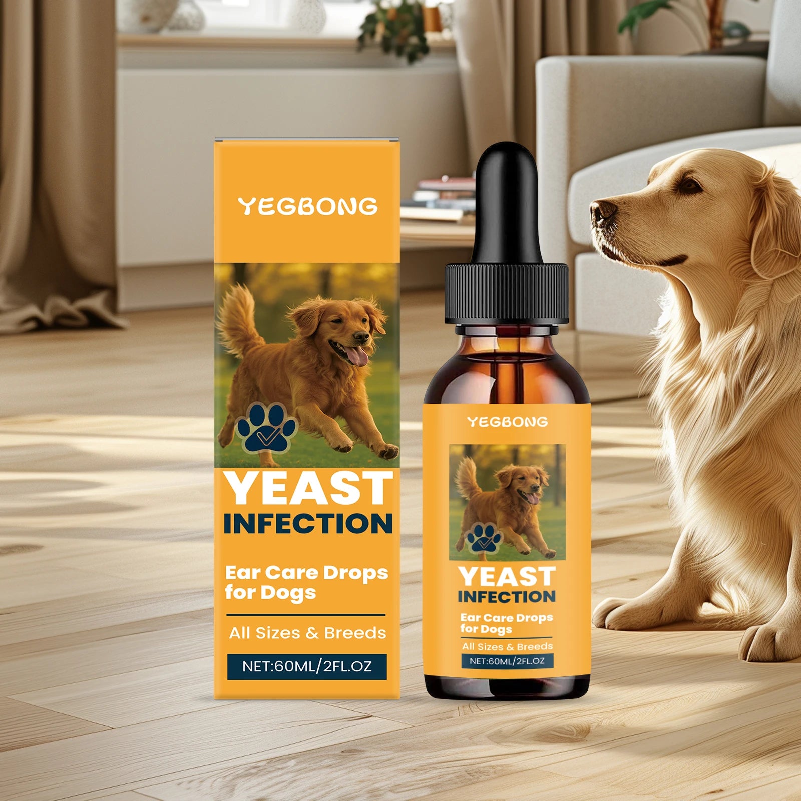 Hund Øreplejedråber – 60 ml Plejevæske med Doseringpipette
