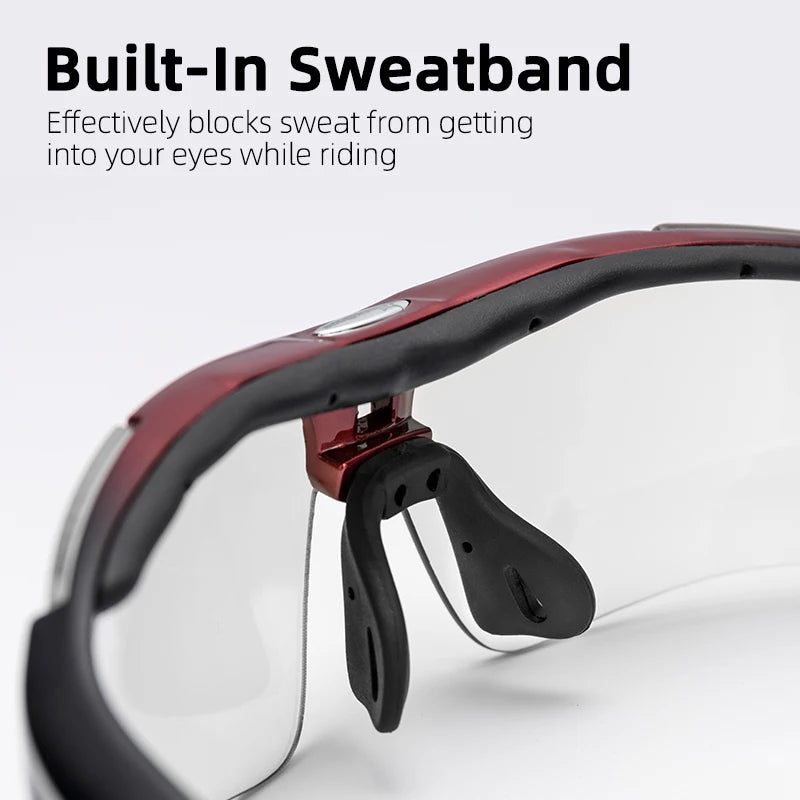 Polarized Fahrradbrille UV400 – Photochrome Sportbrille mit Wechselgläsern für Outdoor & Radfahren