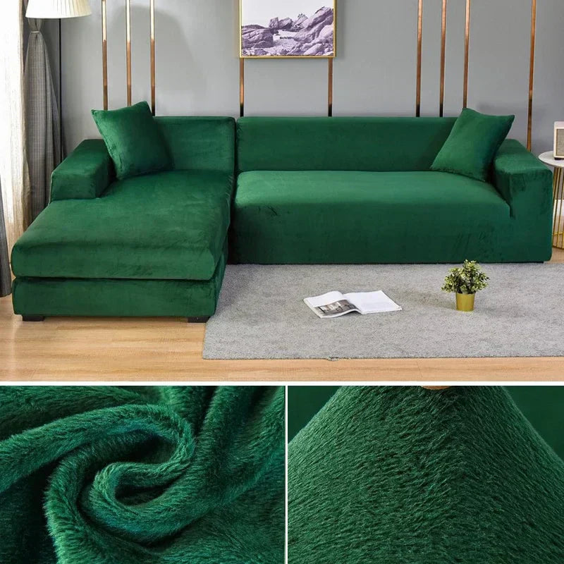 Stretch-Sofabezug – Weicher Samt, Rutschfest & Elastische Passform