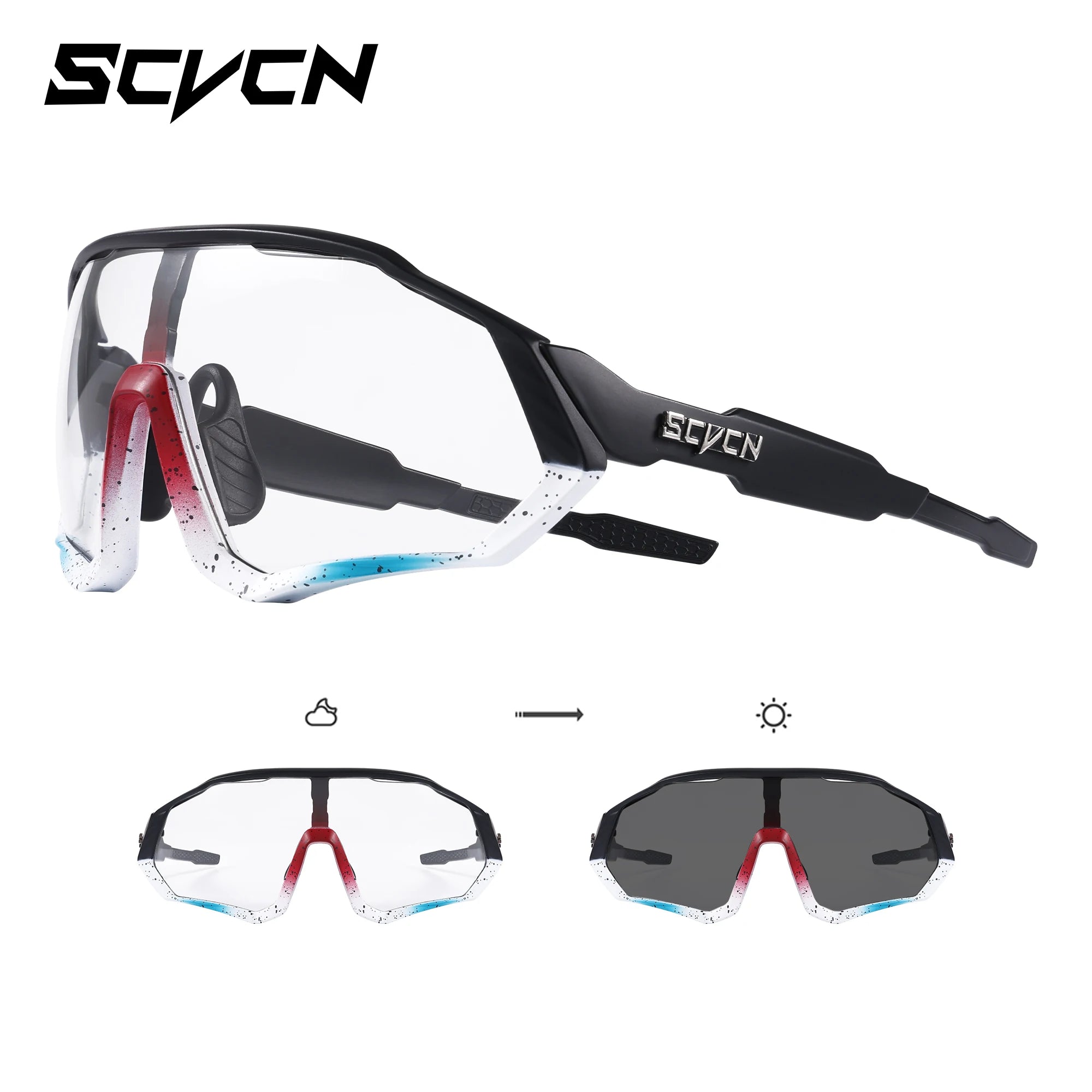 Photochromische Sport Sonnenbrille – UV400 Schutz, Leicht & Flexibles Design