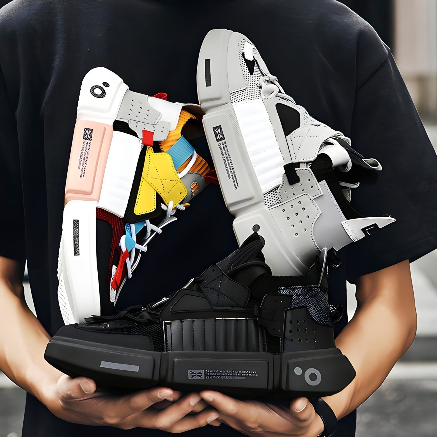 Streetwear-Sneakers – Leichte Turnschuhe in auffälligem Farb-Mix