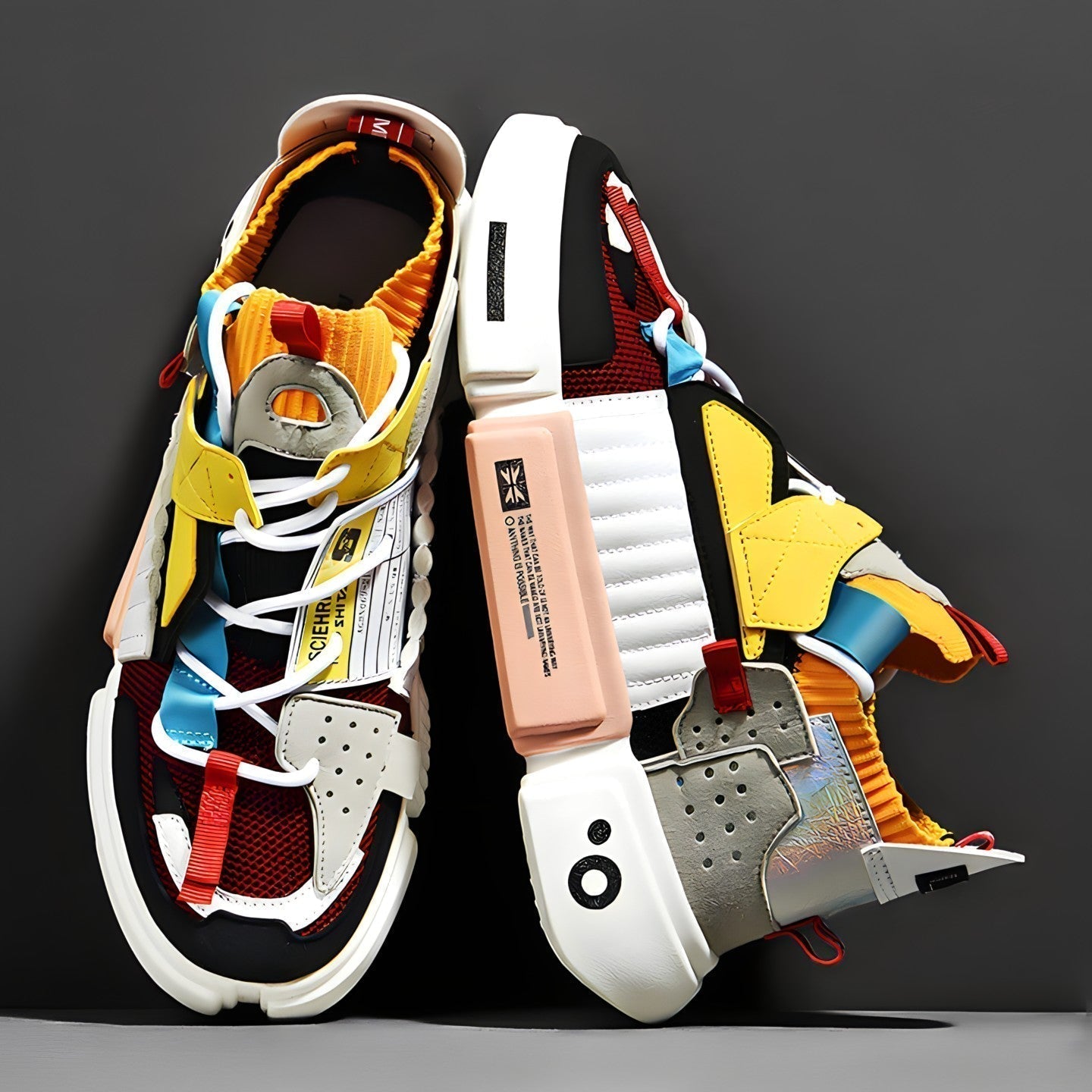 Streetwear-Sneakers – Leichte Turnschuhe in auffälligem Farb-Mix