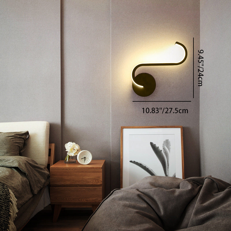 LumiLine - Lampada da parete LED moderna in alluminio con curve minimaliste