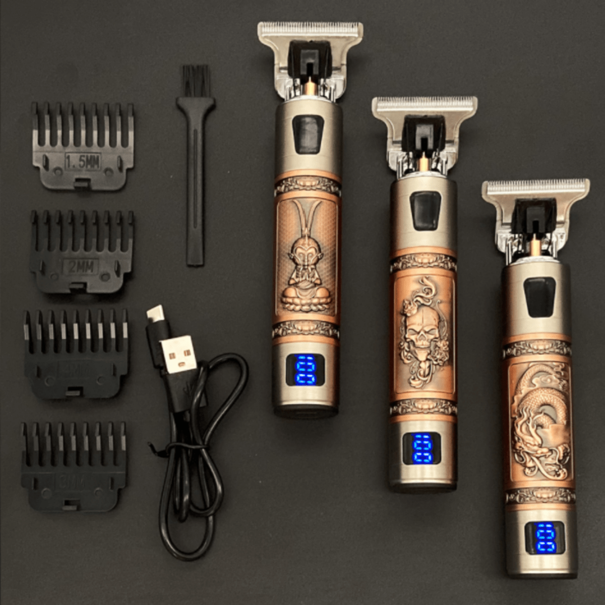 SKULLTRIM – Vintage-Barttrimmer mit Akku und präziser Schnittfunktion für Bart und Haar 3