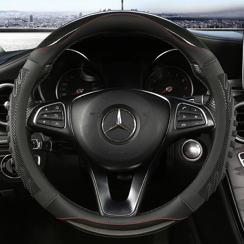 ROADGRIP – Premium steering wheel cover made of honeycomb leather, non-slip & ergonomic Vestragear