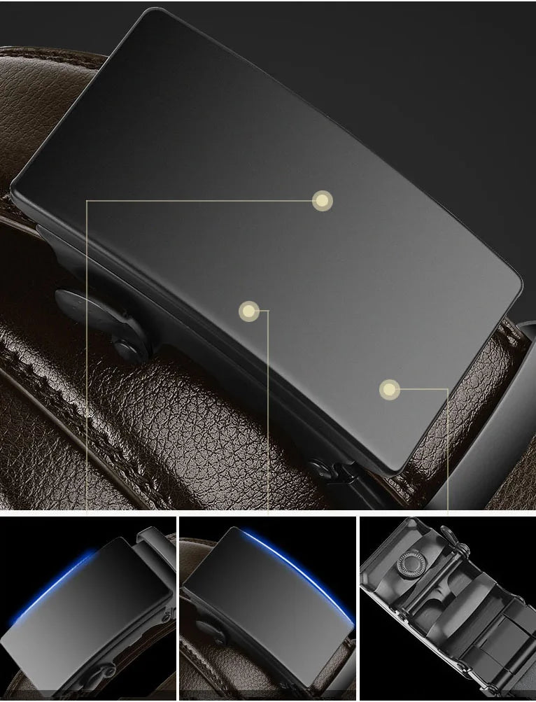 Cintura automatica – pelle PU con fibbia in metallo e design senza tempo