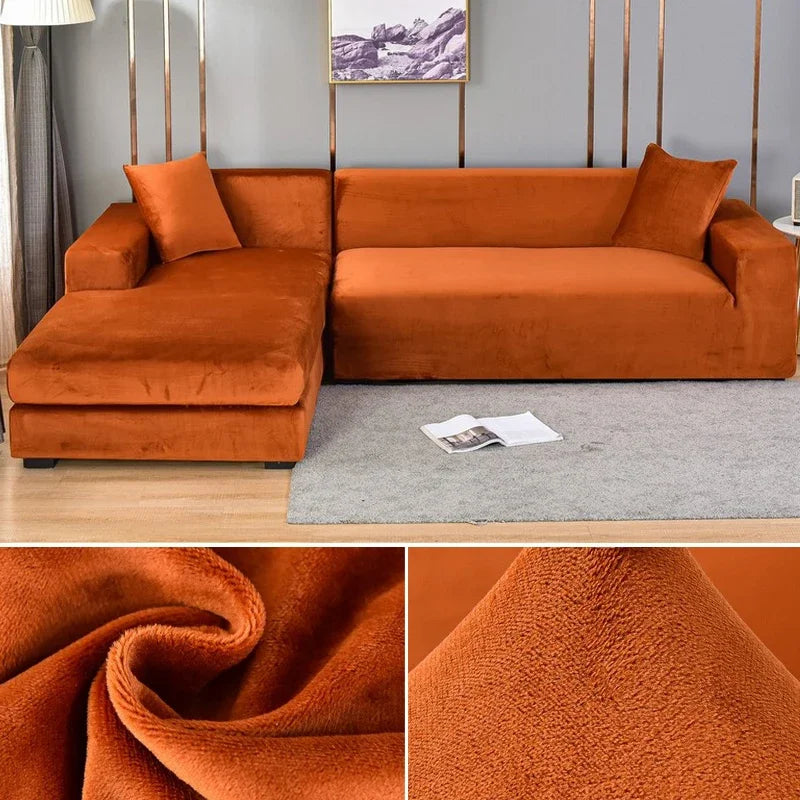Stretch-Sofabezug – Weicher Samt, Rutschfest & Elastische Passform