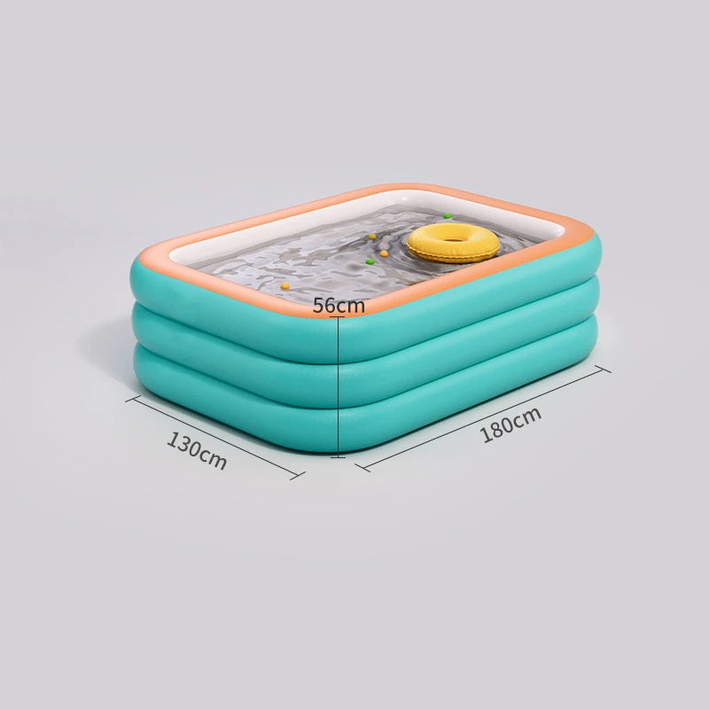 Piscine gonflable – Bassin familial rectangulaire en PVC 0,4 mm & valve de vidange