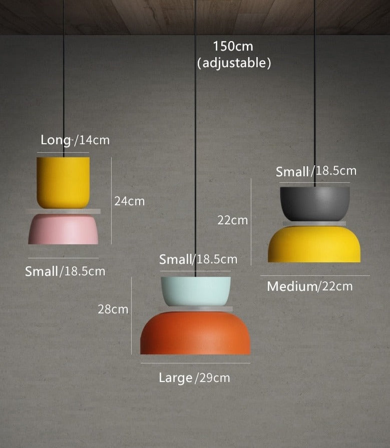 Lumora – Saturn Halo LED-Pendelleuchte mit Acrylscheibe, bunt