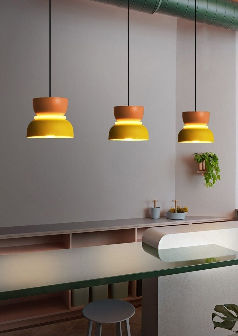 Lumora – Saturn Halo LED-Pendelleuchte mit Acrylscheibe, bunt