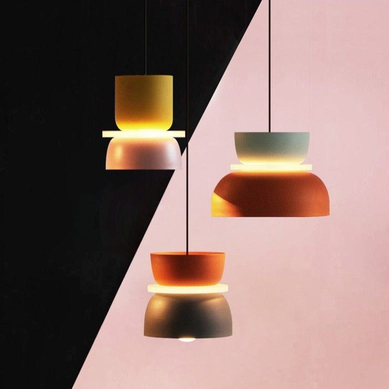 Lumora – Saturn Halo LED-Pendelleuchte mit Acrylscheibe, bunt