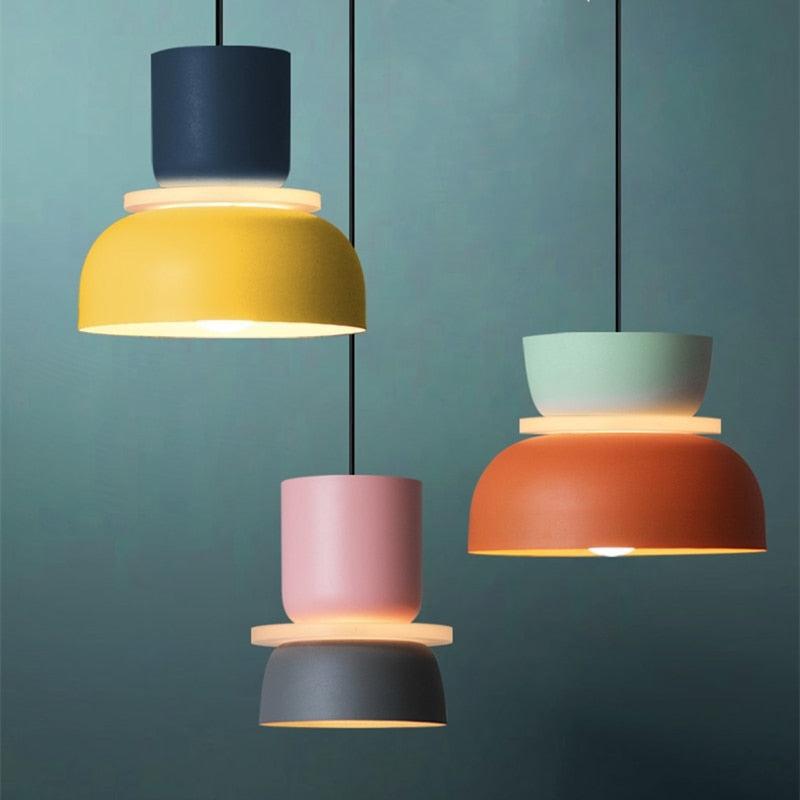 Lumora – Saturn Halo LED-Pendelleuchte mit Acrylscheibe, bunt