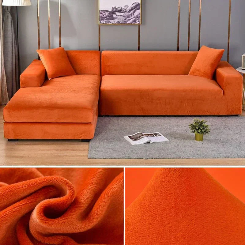 Stretch-Sofabezug – Weicher Samt, Rutschfest & Elastische Passform